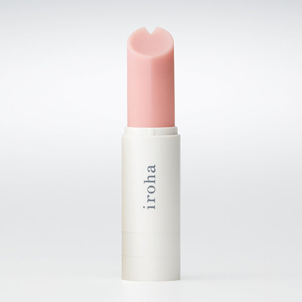 iroha stick 甜心粉 × 白 震動棒主視圖,外型如同唇膏,設計精緻小巧