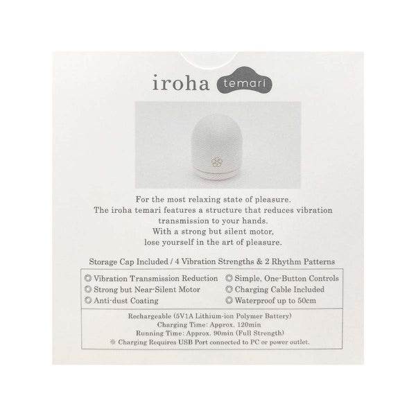 iroha temari KAZE 風情 產品包裝背面,詳細說明產品功能與規格