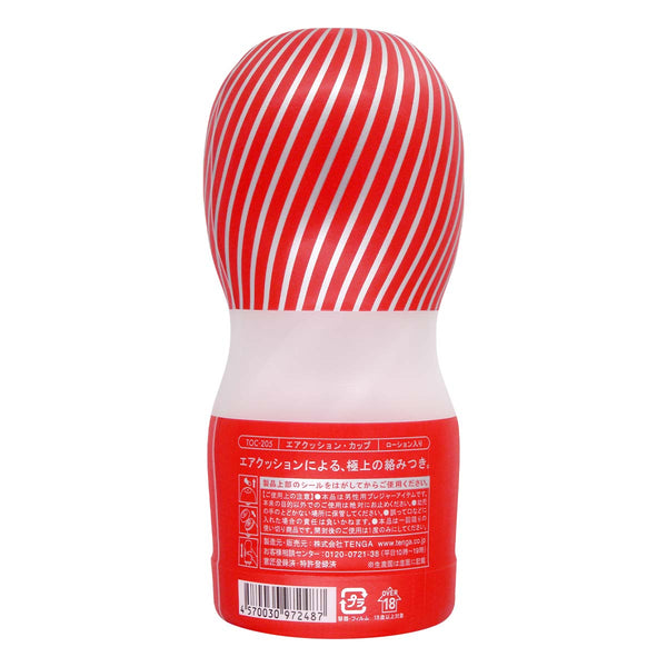 TENGA AIR CUSHION CUP 背面展示圖,詳細產品說明與條碼清晰呈現