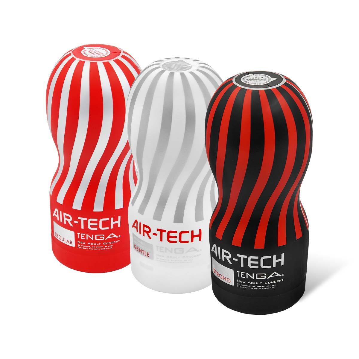 TENGA AIR-TECH 系列飛機杯套裝展示,包括 Regular、Gentle 和 Strong 三種款式。