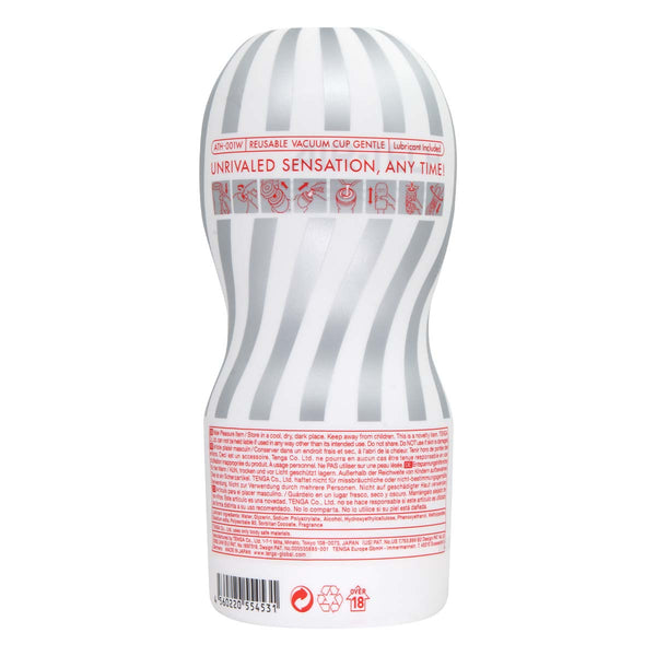 TENGA AIR-TECH GENTLE 飛機杯 - 背面細節,說明產品使用及特性。