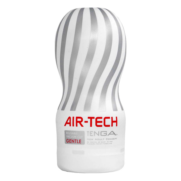 TENGA AIR-TECH GENTLE 飛機杯 - 正面視圖,展示優雅的條紋設計。
