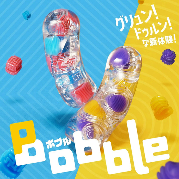 TENGA Bobble 系列的宣傳海報,展示 Crazy Cubes 和 Magic Marbles 的獨特設計。