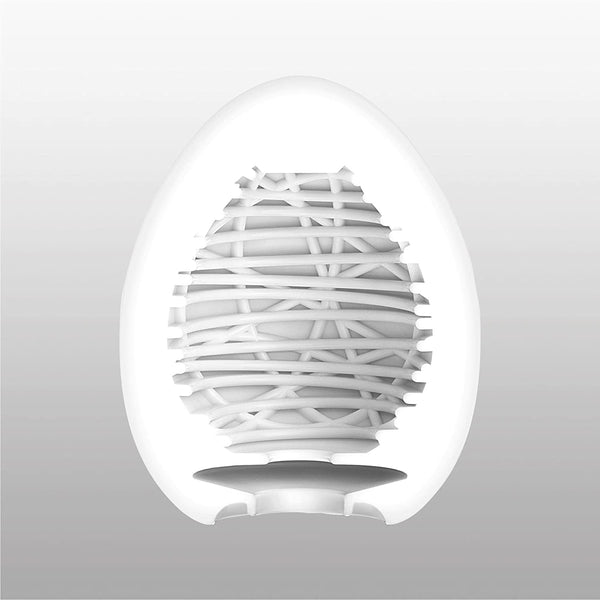 TENGA EGG Silky II 內部結構展示圖,細膩線條設計提供柔滑刺激感。