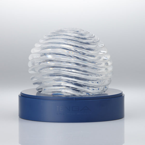 TENGA GEO AQUA 透明凝膠波浪紋水紋球飛機杯立體結構展示圖