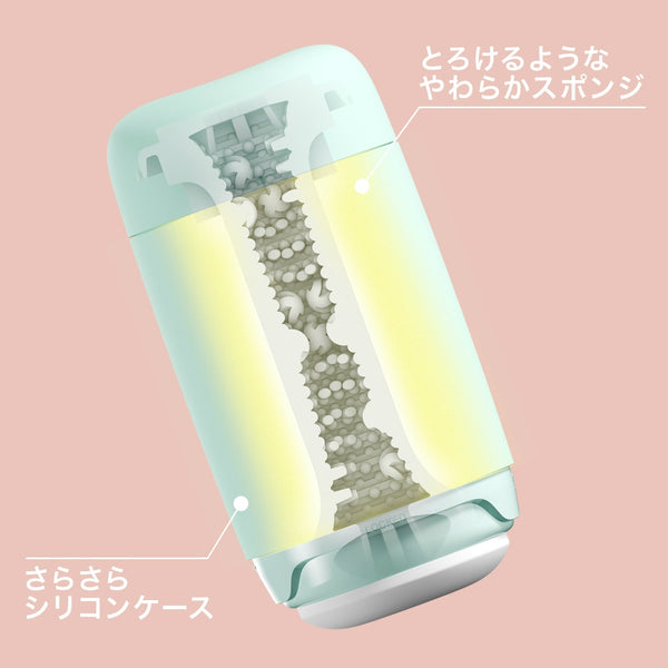 Tenga Puffy Mint Green,內部結構展示,圓珠觸點設計,提供彈力觸感與刺激