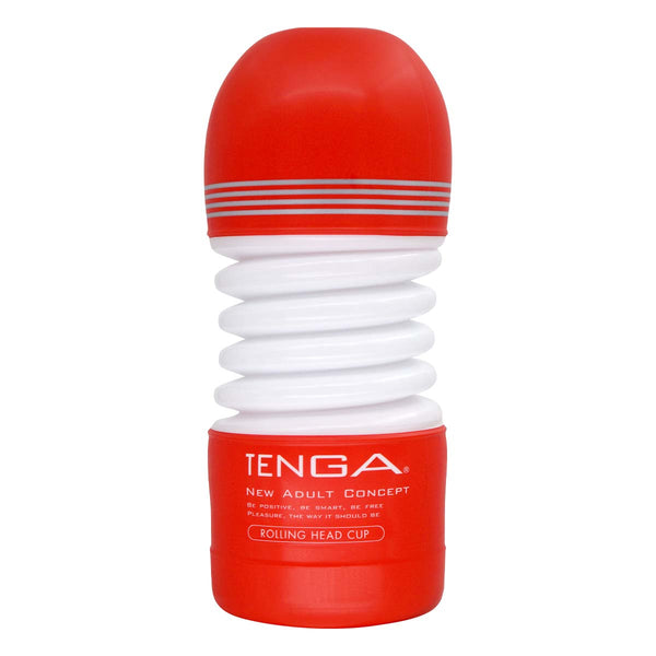 TENGA ROLLING HEAD CUP 飛機杯 正面特寫,清晰展示紅白經典外觀