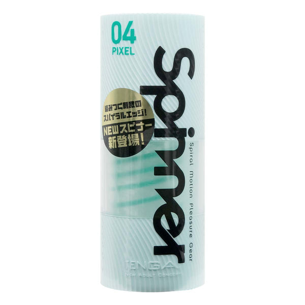 TENGA Spinner 04 PIXEL 迴旋梯正面包裝,清晰顯示型號與系列特色