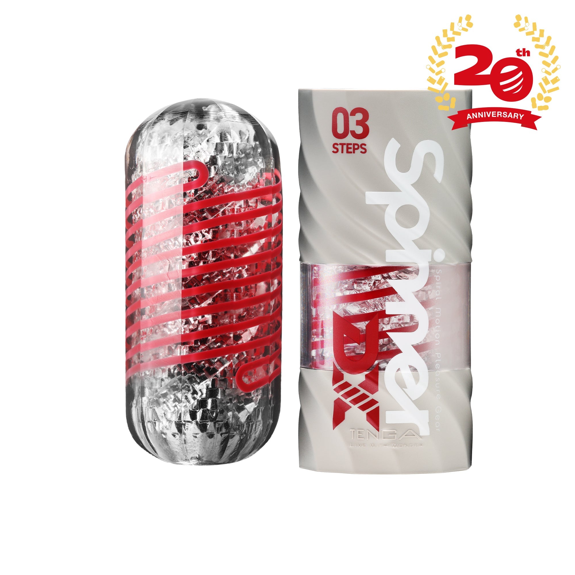 TENGA Spinner DX 03 STEPS 飛機杯包裝與產品展示,搭載強烈邊緣紋理與螺旋結構