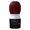 TENGA AIR CUSHION CUP HARD 飛機杯 正面特寫，黑紅外觀與產品名稱清晰呈現