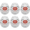 TENGA EGG Boxy 飛機蛋六入套裝，內部方格立體設計提供多重刺激感，適合便捷使用與享受多層次快感。