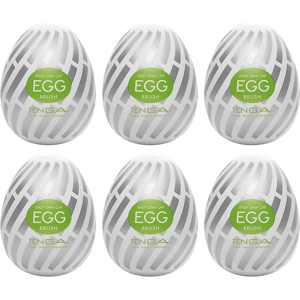 TENGA EGG Brush飛機蛋六入套裝，內部刷毛紋理設計提供深入刺激與緊密包覆感，輕便易用，適合隨時享受愉悅體驗。