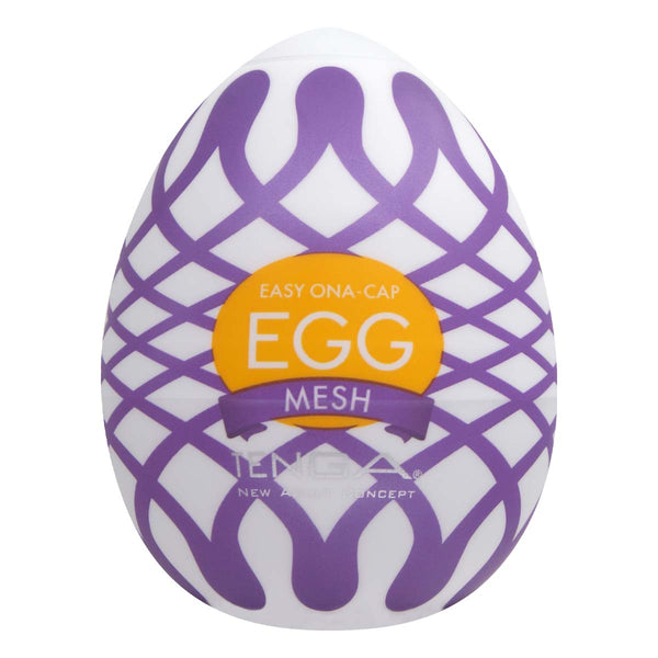 TENGA EGG MESH 正面圖 – 緊密網格設計，提供刺激感受的便攜式飛機蛋