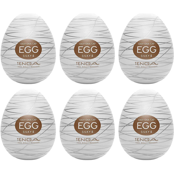 TENGA EGG Silky II 飛機蛋六入套裝，內部絲線交錯設計帶來順滑觸感與層層刺激，採用高彈性材質，方便攜帶，提供即時享受的愉悅體驗。