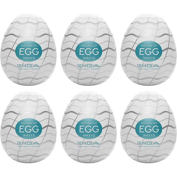 TENGA EGG Wavy II 飛機蛋6入套裝，波浪紋內部設計帶來層層刺激，適合多次享受的實用選擇。