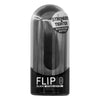 TENGA Flip 0 Black 正面包裝，強調強烈吸附力和緊實感。