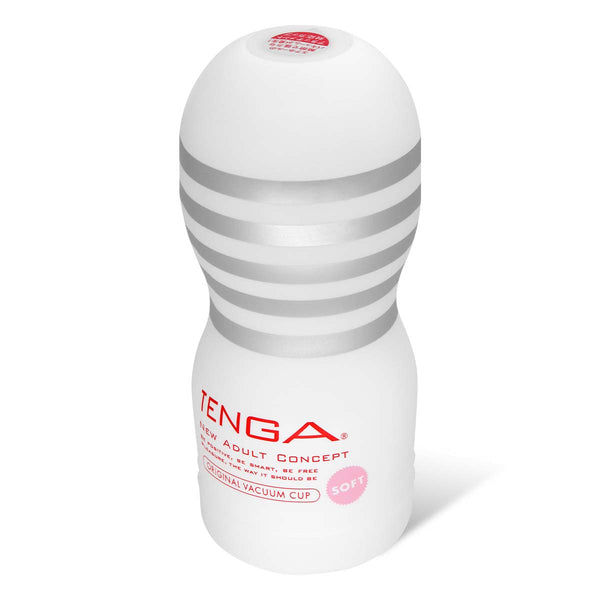 TENGA Original Vacuum Cup SOFT 主視圖，柔軟材質設計，帶來輕柔包覆感。