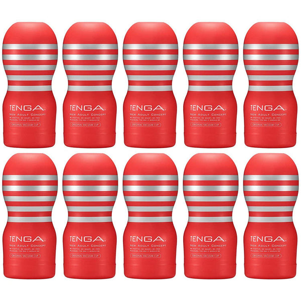 TENGA ORIGINAL VACUUM CUP 飛機杯 十個裝 - 超值套組，提供強烈吸啜感與即時潤滑體驗，滿足多次使用需求。