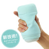 Tenga Puffy Mint Green，手握展示，柔軟材質與輕盈設計，提供舒適手感