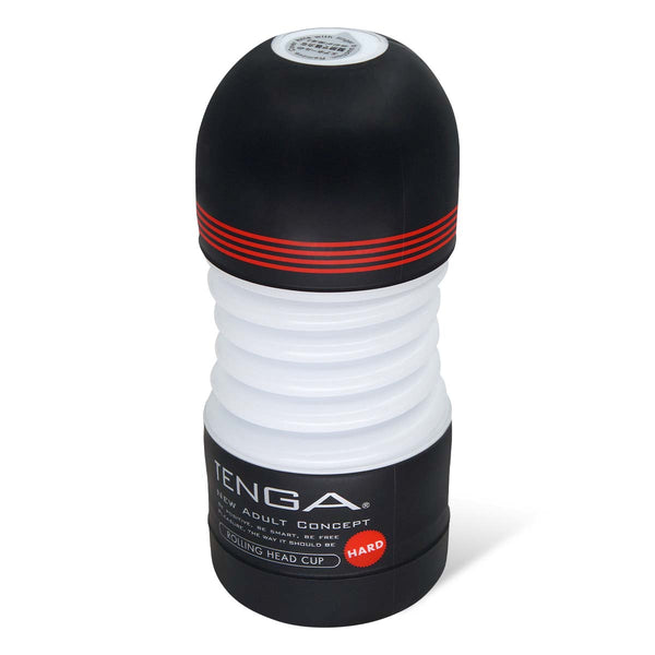 TENGA ROLLING HEAD CUP HARD 飛機杯 主要展示圖，黑紅設計與強力滾動結構