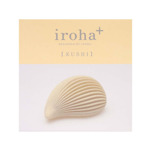 iroha+ KUSHI 雞冠鼠 正面包裝，簡約高雅設計，展現 TENGA 品牌的高品質與細膩觸感