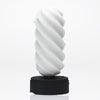TENGA 3Dx SPIRAL 立體螺旋紋路設計展示，層層細齒結構與厚實啫喱材質