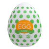TENGA EGG STUD 飛機蛋 正面視圖，綠色六角圖案設計，簡約便攜的飛機蛋