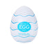 TENGA EGG WAVY 飛機蛋 2025 新版包裝正面照，展示藍色波浪設計與全新系列標誌