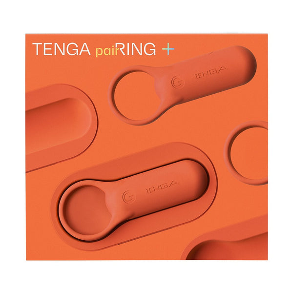 TENGA paiRING+ CORAL 珊瑚橙色情侶環及充電盒